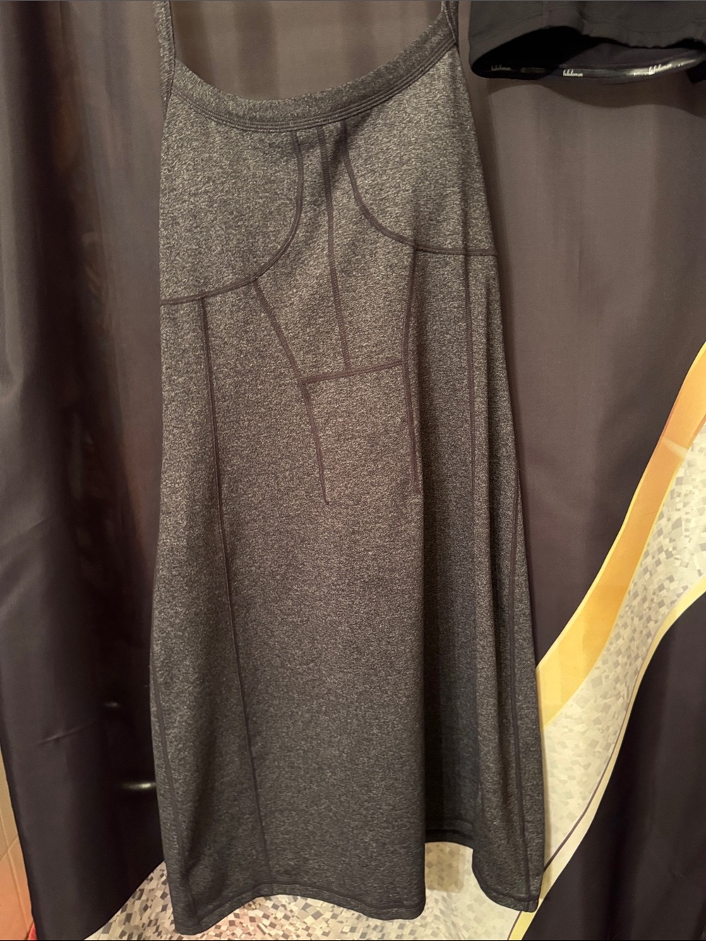 Athleta Charcoal Heather Backless A-Line Tank Dress